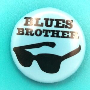 House Of Blues Pin-back Button Light Blue Black Blues Brothers Sunglasses Collec